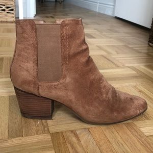 Aldo Camel Suede Chelsea Booties